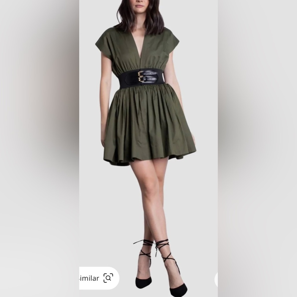NWT! Karina Grimaldi Briar Mini Dress Juniper Green size M